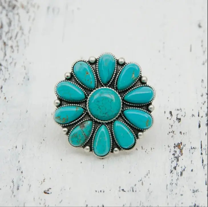Up Close of the Colorado Western Turquoise Ring