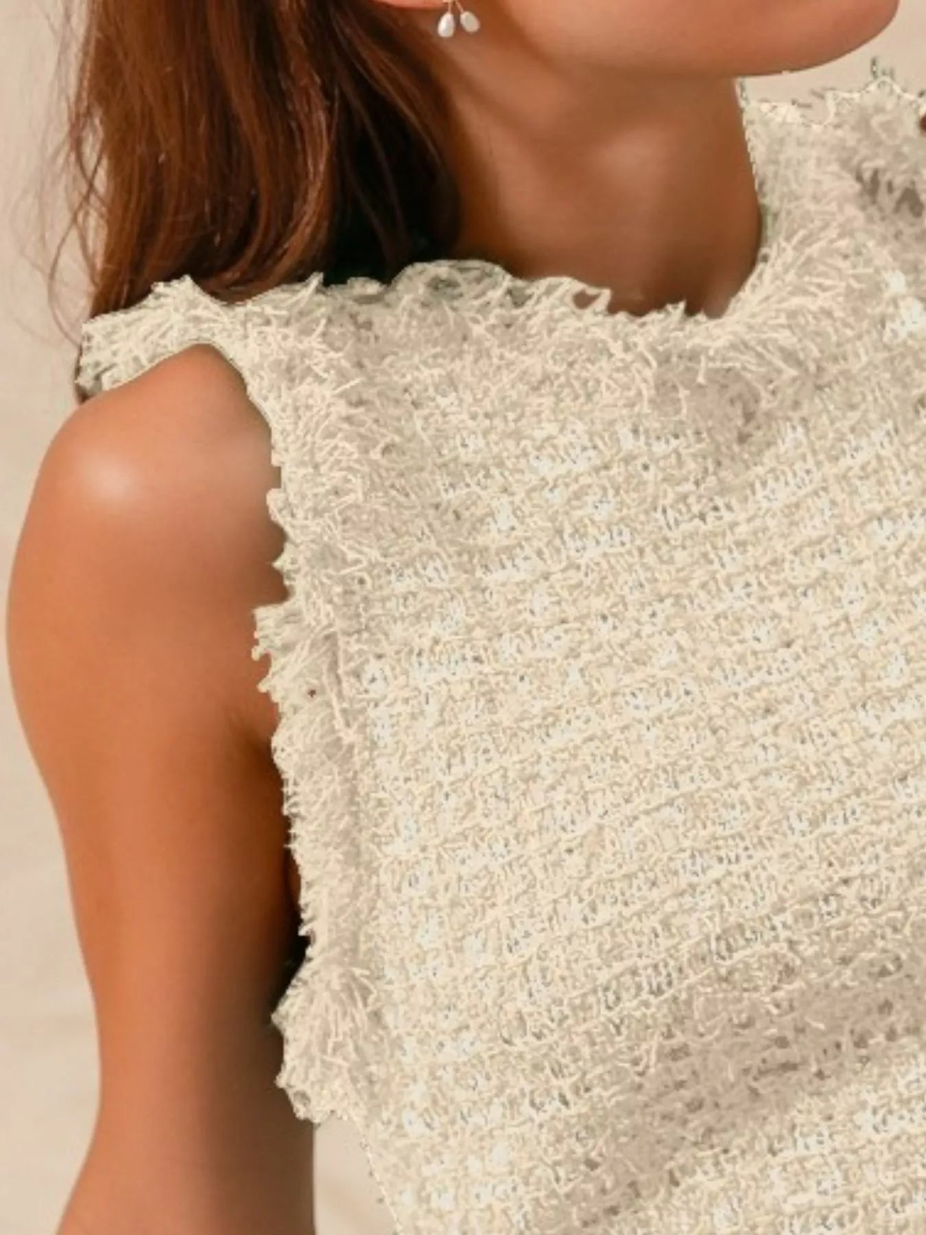 Close-Up of Tweed Top