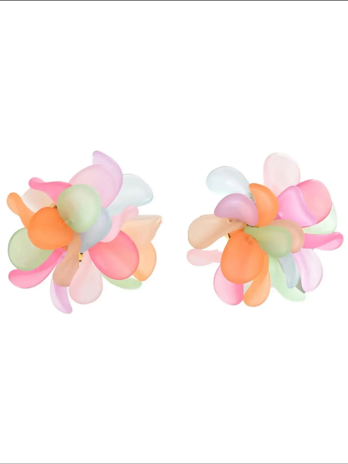 Lightweight and corrosion-resistant when properly cared for, they are imported for quality and comfort. The push-back closure provides a secure fit, ideal for all-day wear across seasons. Designed as a single-pair style, they're easy to match with denim jackets, resort sets, or minimalist tops for a flash of florals. Sweat should be avoided to preserve the finish—just a simple wipe keeps the glow going.