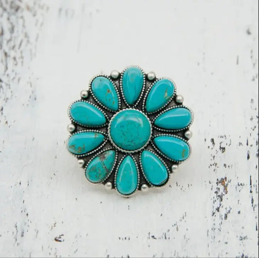 Up Close of the Colorado Western Turquoise Ring