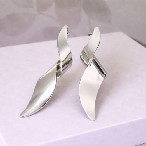 Silver Twist Earrings